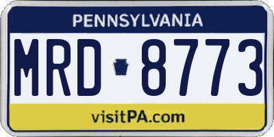 PA license plate MRD8773
