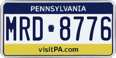 PA license plate MRD8776