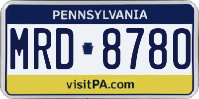 PA license plate MRD8780