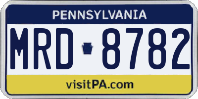 PA license plate MRD8782