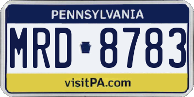 PA license plate MRD8783
