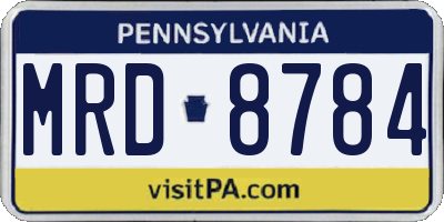 PA license plate MRD8784