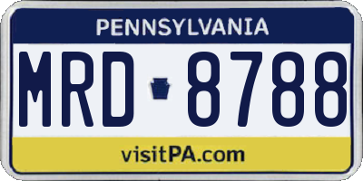 PA license plate MRD8788