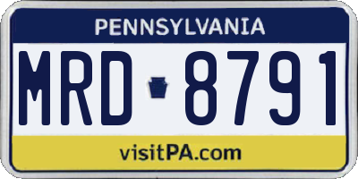PA license plate MRD8791