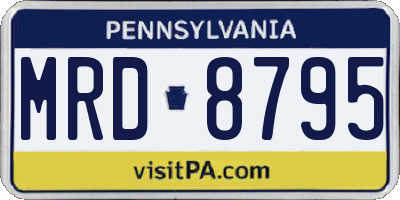 PA license plate MRD8795