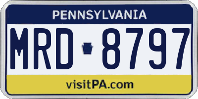 PA license plate MRD8797