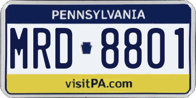 PA license plate MRD8801