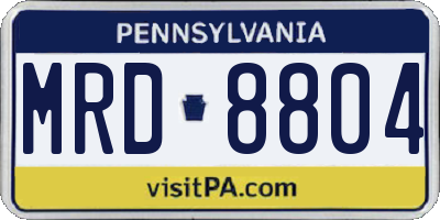 PA license plate MRD8804