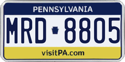 PA license plate MRD8805