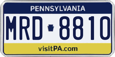 PA license plate MRD8810