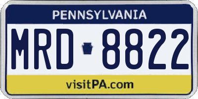 PA license plate MRD8822