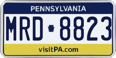 PA license plate MRD8823