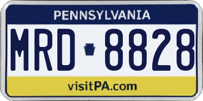 PA license plate MRD8828