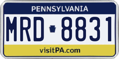 PA license plate MRD8831