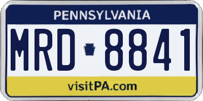 PA license plate MRD8841