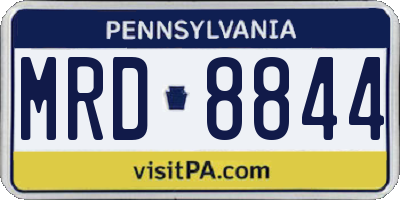 PA license plate MRD8844