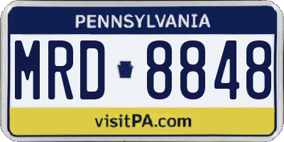 PA license plate MRD8848