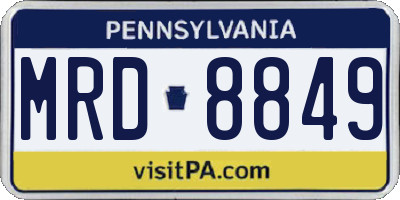 PA license plate MRD8849