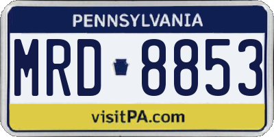 PA license plate MRD8853