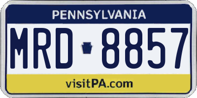 PA license plate MRD8857