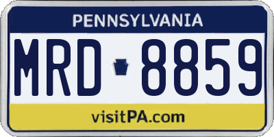 PA license plate MRD8859