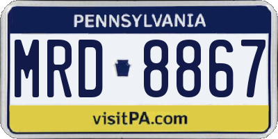 PA license plate MRD8867