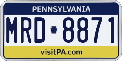 PA license plate MRD8871