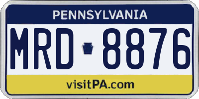 PA license plate MRD8876