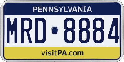 PA license plate MRD8884