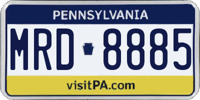 PA license plate MRD8885