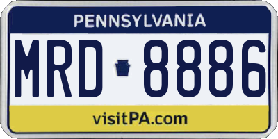 PA license plate MRD8886