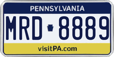 PA license plate MRD8889