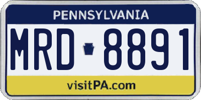 PA license plate MRD8891