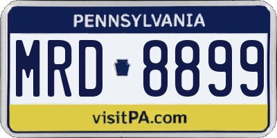 PA license plate MRD8899