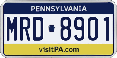 PA license plate MRD8901