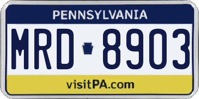 PA license plate MRD8903