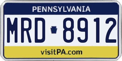 PA license plate MRD8912