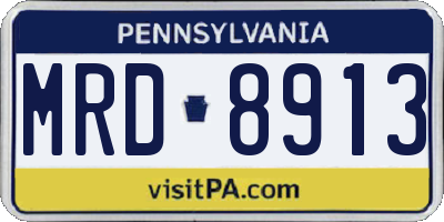 PA license plate MRD8913