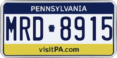 PA license plate MRD8915