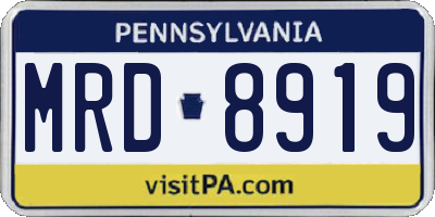 PA license plate MRD8919