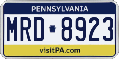 PA license plate MRD8923