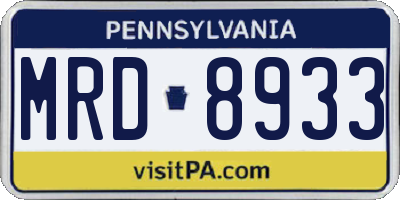 PA license plate MRD8933