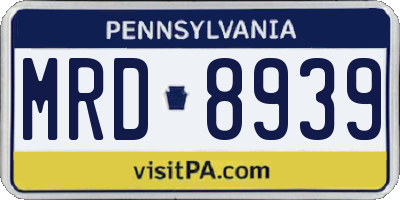 PA license plate MRD8939