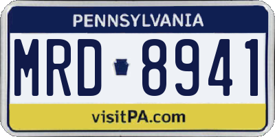 PA license plate MRD8941