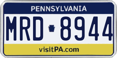 PA license plate MRD8944
