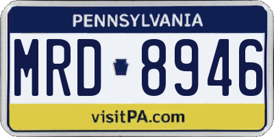 PA license plate MRD8946