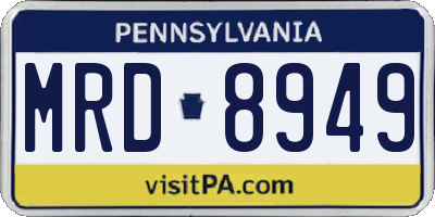 PA license plate MRD8949