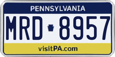 PA license plate MRD8957