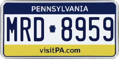 PA license plate MRD8959