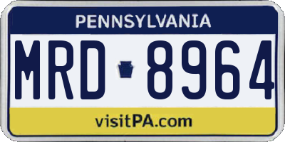 PA license plate MRD8964